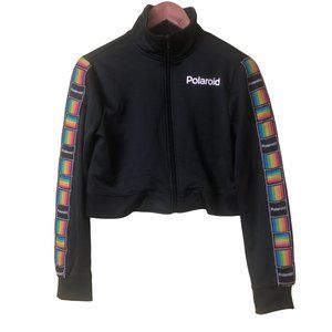 Polaroid Brand Cropped Fleece Lined Knit Jacket Size Medium
